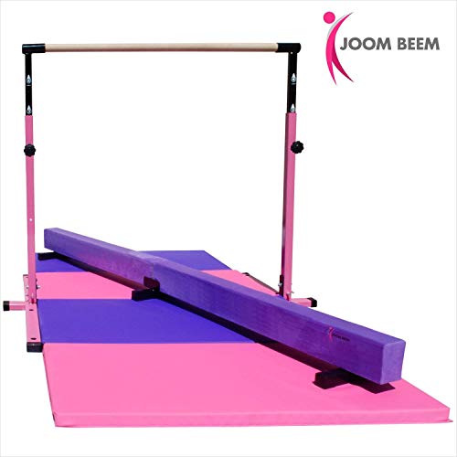 Pink Adjustable (3'-5') Horizontal Bar and 8ft Folding Mat...