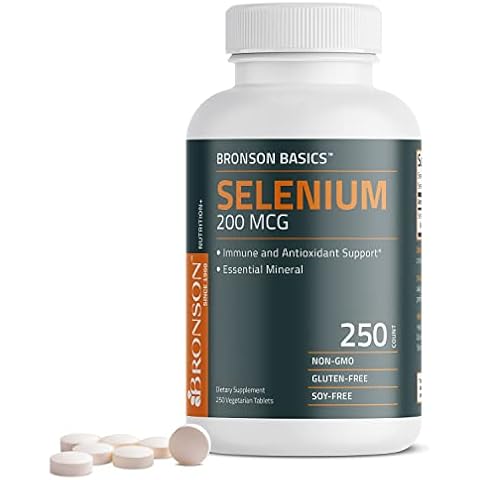 Bronson Basics Selenium 200mcg Immune Support, 250 Tablets Cover