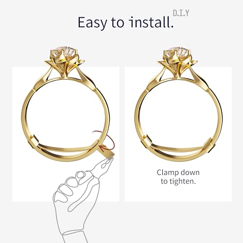 eletiuo 9 pack filled goldsilver metal ring guardinvisible ring size adjuster set for loose ringsring guardring sizerfit for men and women rings