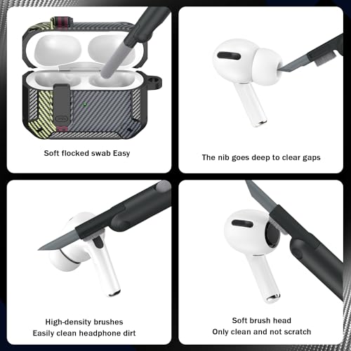 Image of RFUNGUANGO AirPods Pro 2 Case with Lock Carbon Fiber Series, CF Gray