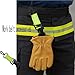 ZHIRONGFA Heavy Duty Glove Clip with Reflective Strap – 6 Inch Safety Glove Holder for Work Belt, Tool Bag, Firefighters, EMTs – 5 Pack, Neon Green