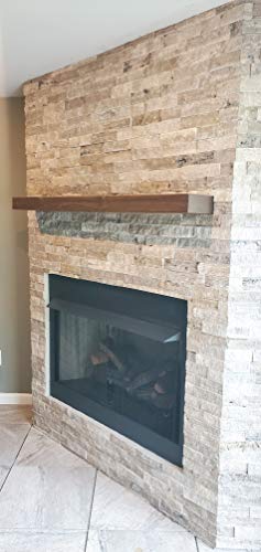 Joel's Antiques & Reclaimed Decor 3X7 Thick, Rustic Floating Wood Shelf, Solid Pine, Industrial, Farmhouse (84", Medium Brown) #TOP6