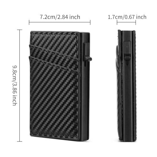 Mens for Wallet Card Holder， Minimalist Pop Up Wallet for Men -RFID Blocking Mens (Carbon Fiber)4