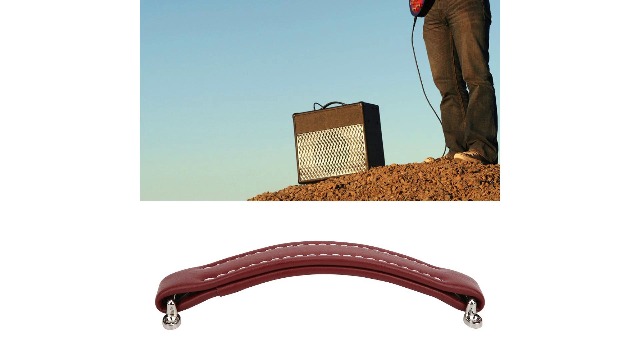 Poignée Ampli Guitare En Cuir PU - Renforcée Métal - Compatible Ampeg Et Amplis Vintage - Orange