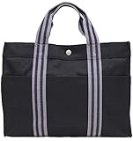 [EXAS] ヨコ型ライン柄トートバッグ（大） ブラック