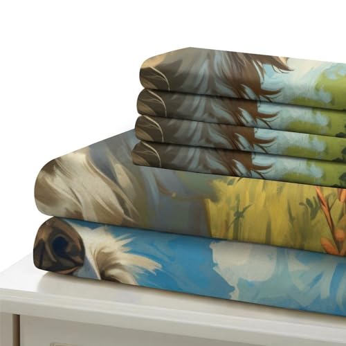 Housse de couette imprimée chien 3D parure de lit microfibre de luxe finition zippée - 6