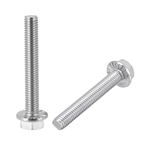 Image of uxcell M8x55mm Hex Serrated Flange Bolts Screws Metric Thread 304 Stainless Steel 5pcs