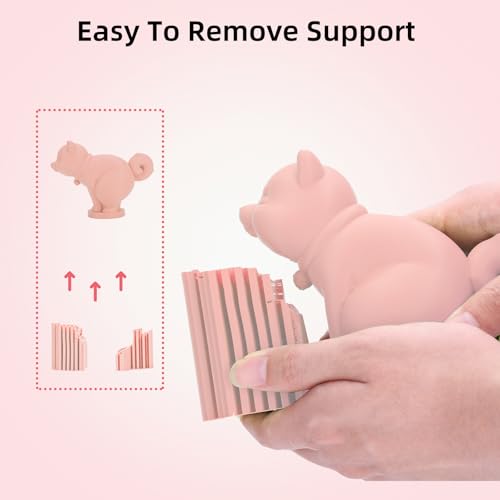 Image of 3DHoJor Matte PLA Filament 1.75mm, Upgrade 1kg*2 Bundle Cardboard Spool PLA Filament 1.75 PLA 3D Printing Filament, Print with Most 3D Printers Using 3D Filament-Peach Pink+Light Blue