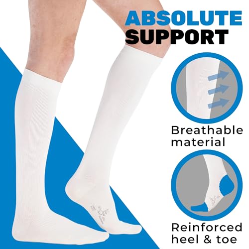 ABSOLUTE SUPPORT Cotton Compression Socks for Women & Men 20-30 mmhg Knee High3