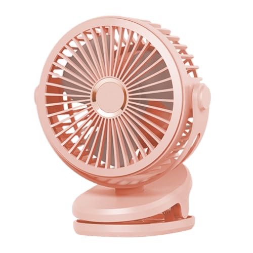 Clip USB en el ventilador, clip portátil en el ventilador - Pequeño ventilador portátil recargable - Refrigerador ultrasilencioso con 4 velocidades, soplador giratorio ajustable de 720 grados