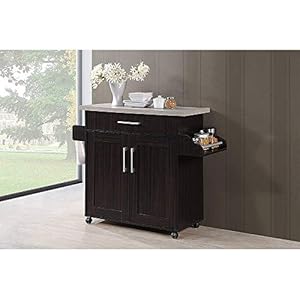 Hodedahkitchenislandwithspiceracktowelrackdrawerchocolatewithgreytop  Urban Country Home Decor Hodedah kitchen island with spice rack towel rack drawer chocolate with grey top  urban country home decor