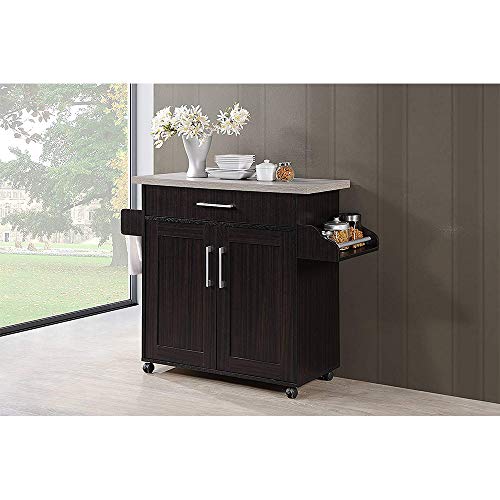 Hodedahkitchenislandwithspiceracktowelrackdrawerchocolatewithgreytop  Urban Country Home Decor Hodedah kitchen island with spice rack towel rack drawer chocolate with grey top  urban country home decor