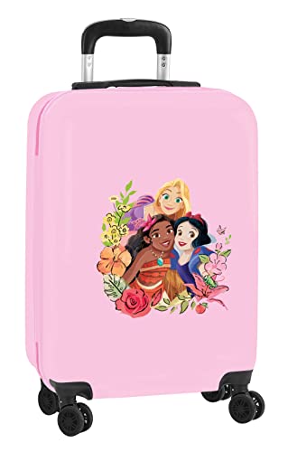 DISNEY PRINCESAS - 20 tums kabinvagn, resväska med hjul, säkerhetslås, lätt väska, 34,5x20x55 cm, Rosa/beige, Rosa/Beige, Estándar, tillfällig