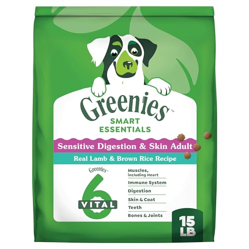 Greenies Smart Essentials Sensitive Digestion & Skin Adult Dry Dog Food Real Lamb & Brown Rice...