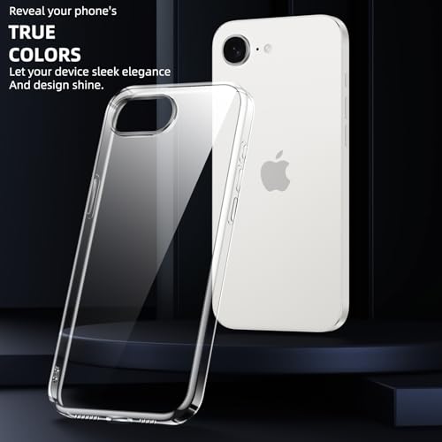 Viojrlra Transparent Coque pour Apple iPhone 16e / 17e 6,1" avec 2 Verres Trempés, Étui de Protection Antichoc Anti Rayures Housse, Mince Souple TPU Silicone Case Cover pour iPhone 16E / 17E, Clear