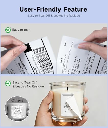 Image of RONGTA 4x6 Thermal Labels, Fanfold Shipping Label Compatible with Thermal Printers,Clear Printing,Permanent Adhesive,220 Sheets per Stack (White, 1 Roll | 220 Labels)