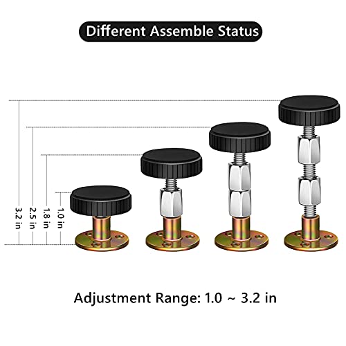 Tiilan Headboard Stoppers For Wall, Adjustable Threaded Bed Frame Anti-Shake Tool, Bed Frame Bumper Guards, Stable Tool For Bed, Cabinet, Sofa - Pack Of 4 (1.0-3.2 In) #TOP5