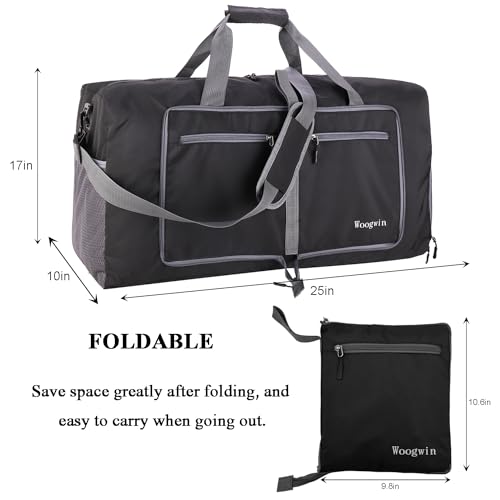 Image of Woogwin Travel Duffel Bag Large Foldable Waterproof Overnight Bag for Beach Swim Bags Pool Sports Gym