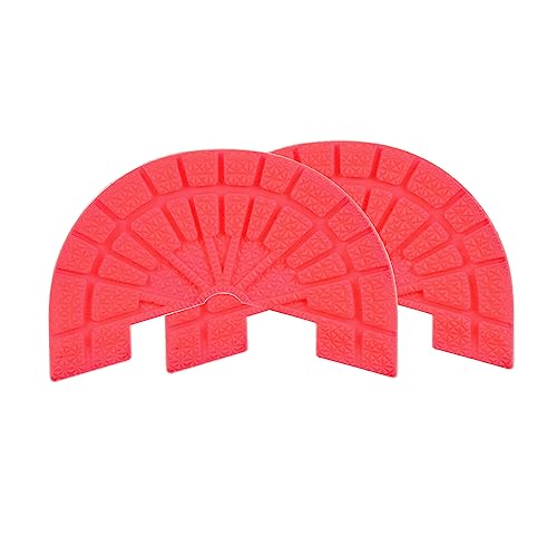Image of HARFINGTON 1pair Shoe Sole Protector for Sneakers Size 7-8 Self-Adhesive Non Slip Pad Heel Plates Repair for Men and Women, Red