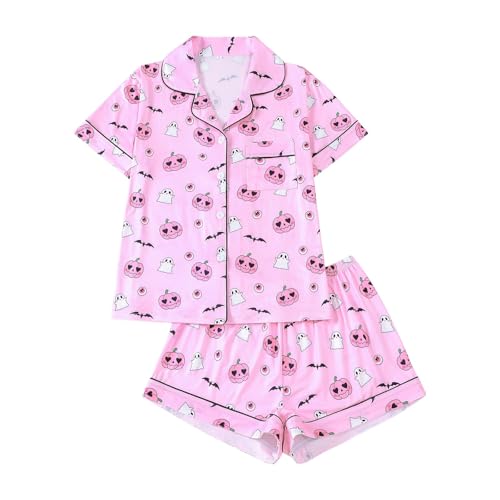 Ensemble de pyjama Halloween pour femme à manches courtes style européen