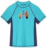 BesserBay Kinder UV-Shirt O-Neck Schnelltrocknend Badeshirt Sonnenshutz 50+ Blau/Aqua 150