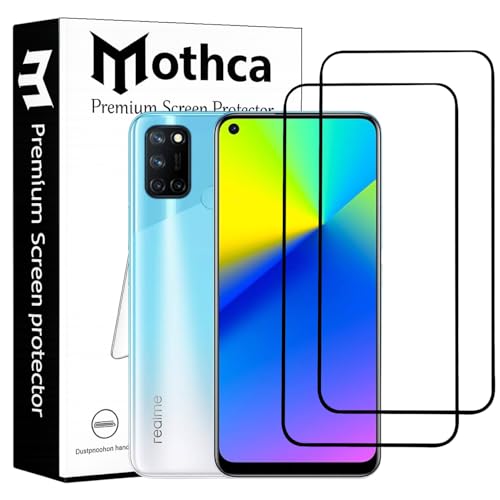 Image of Mothca Military-Grade Tempered Glass for Realme Narzo 50 4G / 7i / 8i / Oppo A55 / A54 / A53 with Edge to Edge Coverage - Case Friendly & Bubble-Free Installation Kit (Pack of 2)