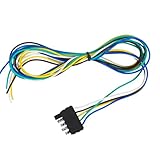 Yinaolan 5-Pin Flat Trailer-Side Wiring Harness with 60-Inch Wires, 18 AWG 5 Wire Flat Extension Kit for Utility Boat Trailer Lights