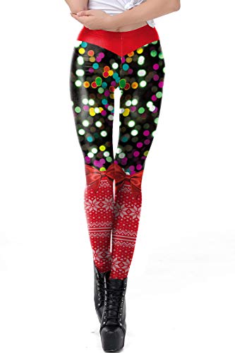 Pincuttee Ugly Christmas Pants for Women Striped Pattern Yoga Running Pants L/XL DK096