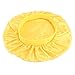 JOYKK Bonnet en Soie Bonnet Large, Bande élastique, Nuit Solide, Chapeau de Nuit, Cache-cœur, plissé, Femme - Jaune