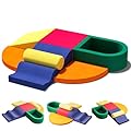 Tzechkii 7 Piece Velvet Installation-Free Toddler Climbing Toys for Indoor Use, Foam Climbing Blocks for Toddlers 1-3, Soft Play Climbing Set