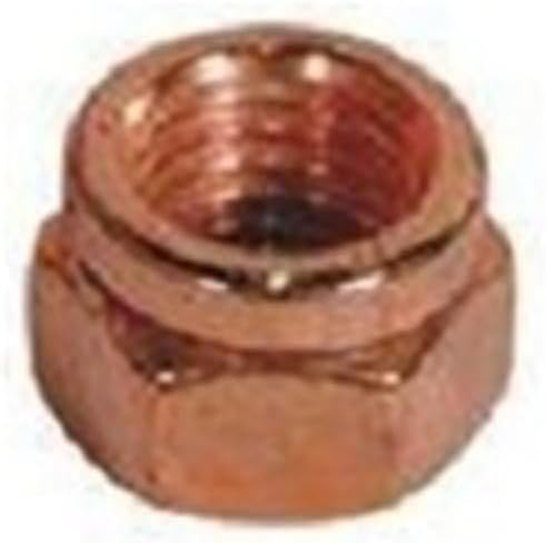 25 M10-1.5 Exhaust Lock Nut Copper Plated Steel 17mmHex