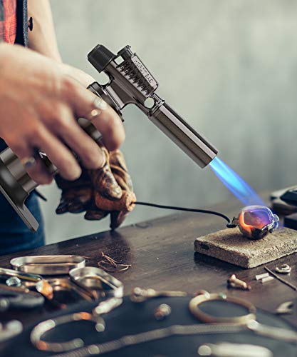 Ronxs Butane Torch, Premium All Metal Construction Big Torch Adjustable Refillable Industrial Torch, Multipurpose Blow Torch Lighters For Soldering Baking Welding Diy Crafts - Butane Gas Not Included #TOP5