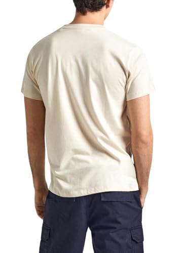 Pepe Jeans Herren Eggo N T-Shirt, Beige (Base Beige), S – Ansicht 2