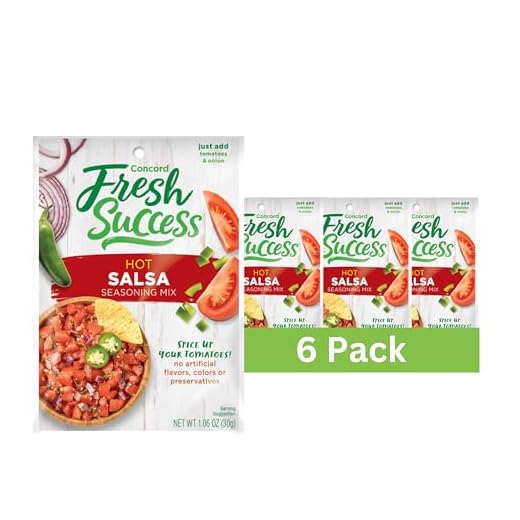 Concord Foods, Salsa Mix, Hot, 1.06oz Packet (Pack of 6)