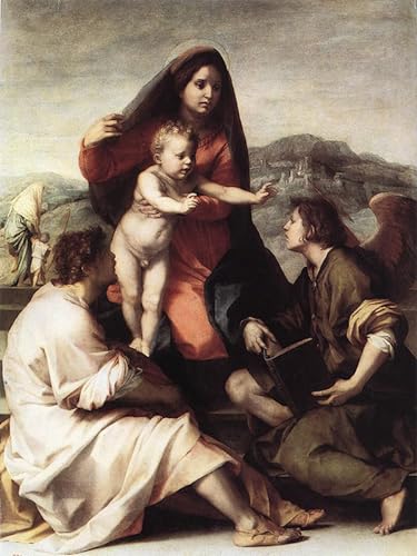 Lienzo de la Dama Della de Andrea Del Sarto para renovar la decoración del dormitorio