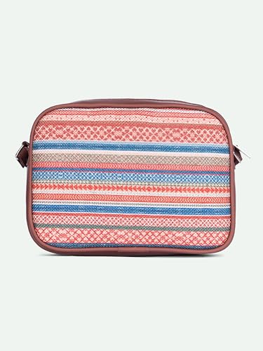 Image of ZOUK Assam Tapestry Printed Jute Handcrafted Vegan Leather Multicolor Women's Sling Bag