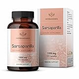 HERBAMAMA Sarsaparilla 100 Capsules 1000mg - Organic Smilax Medica Root Nutrition Supplement -...