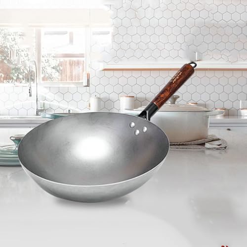 Wok de Hierro Tradicional de 28 cm con Mango de Madera y Acero miniatura 3