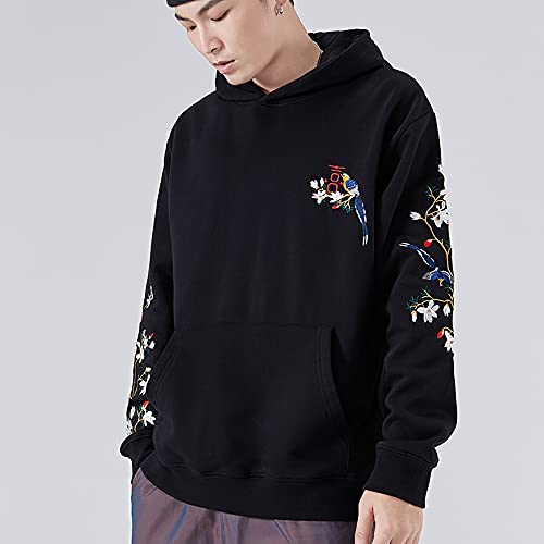 Niepce Inc Streetwear Magpie Dragon Embroidered Hoodies for Men (Large)2