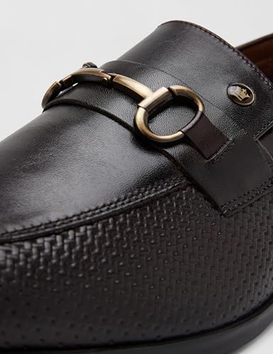 Image of Louis Philippe Men Premium Leather Breathable Lining Material Anti Slip with Heel TPR Sole Formal Slip-on Shoes