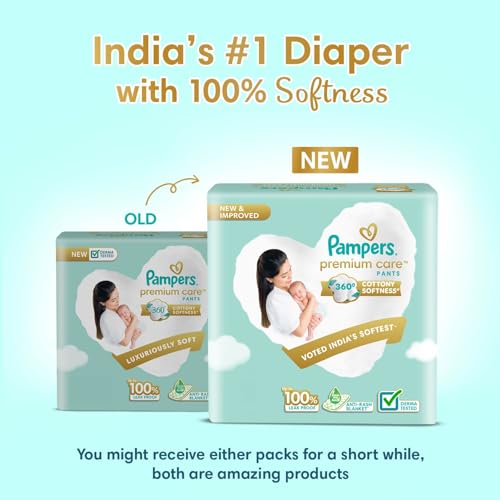 Image of Pampers Premium Care Pant Style Baby Diapers, Newborn (XS), 30 Count, Upto 5 kg, All-in-1 with 360 Cottony Softness Diapers (Pack of 2)
