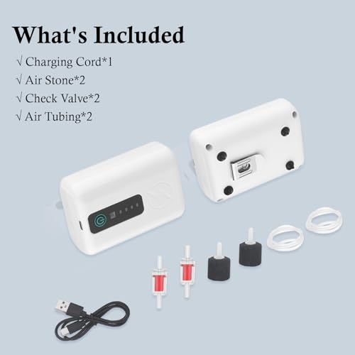 Image of Battery Powered Aquarium Air Pump, Aerator for Bait Bucket 2W 48GPH