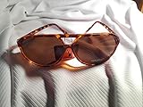 Zoom Classic Sunglasses Plastic Aviator Tear Drop Shape with Double Brow, Tortoise Color Frames/Brown Color Lenses, Large