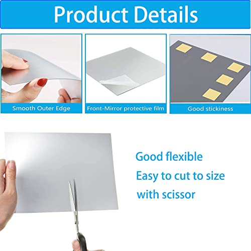 TSKDKIT 4 Pezzi Specchi Adesivi da Parete Grandi