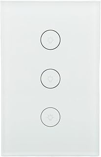 Interruptor Inteligente, Interruptor de Luz Inteligente WiFi 3 Grupo Controle Remoto Suporte Controle de Voz Temporização Sensível Interruptor de Toque WiFi Compatível com o Google Home