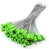 Whmpfytc Green Pull-Tite Steel Security Cable Wire Seals 15.75'' Long Numbered Anti-Tamper Security Tags, 50 Pcs