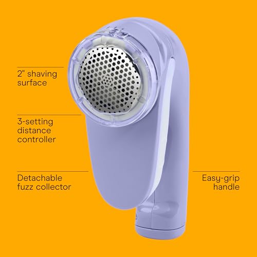 Image of Conair Fabric Shaver and Lint Remover, Battery Operated Portable Fabric Shaver, Lavender