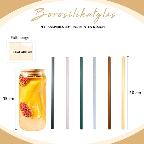 Sänger | Bowle Set Mit Glas Strohhalmen, Gläsern und Gefäß, Deckel Aus Holz, Getränkespender Mit Zapfhahn, 6 Gläser, Für Glühwein, 7,8 Liter Glasbehälter