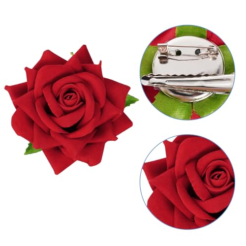 6 Pinzas para el cabello con flores de rosa Topbuti miniatura 3