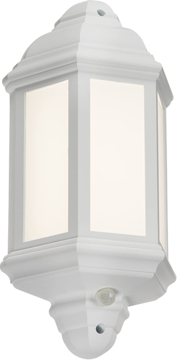 Netlighting LED Half Wall Lantern - White - 8W - Cool White 4000K - Photocell Sensor - IP54